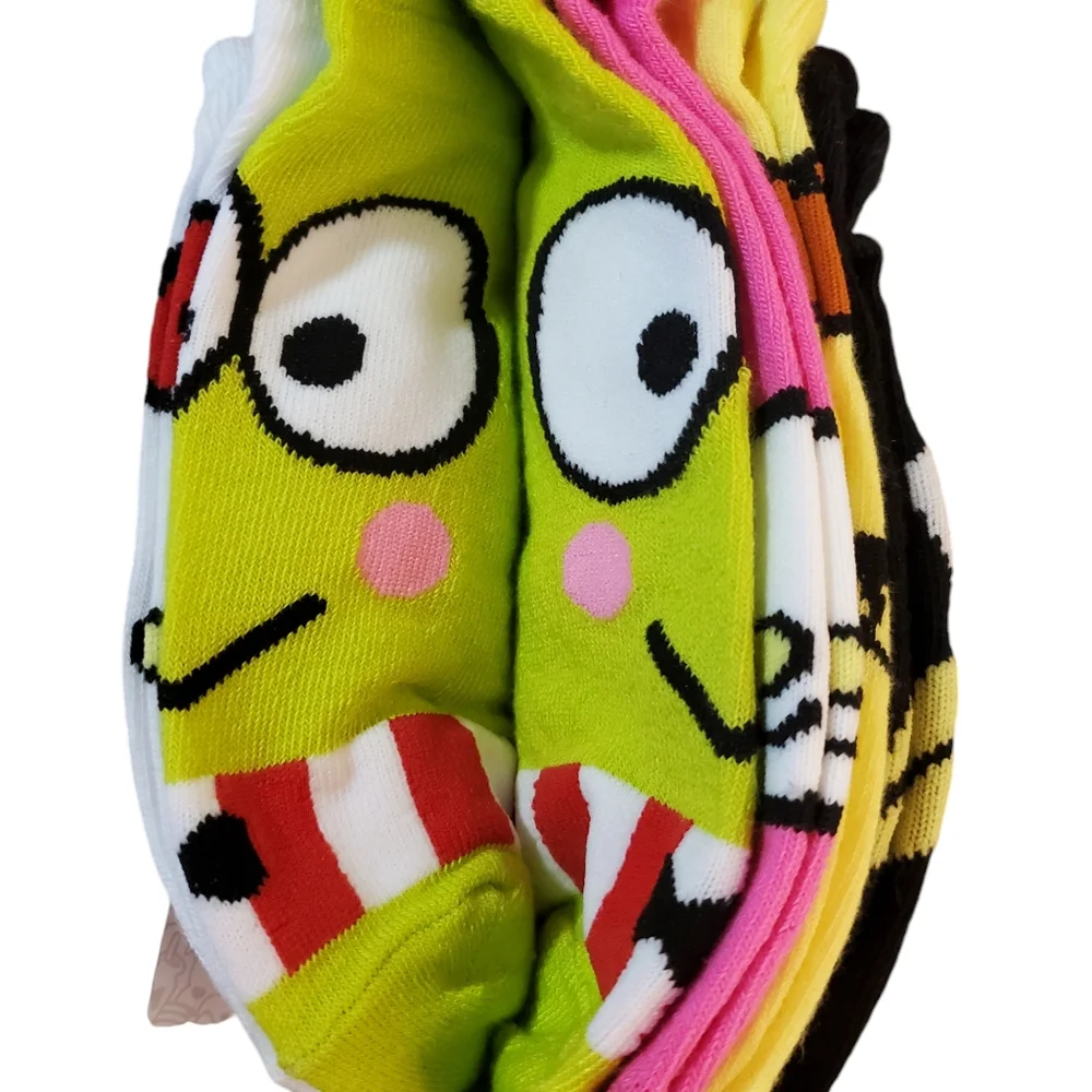 Hello Kitty Women's No Show Socks 5‎ Pairs Assorted Neon Colors New